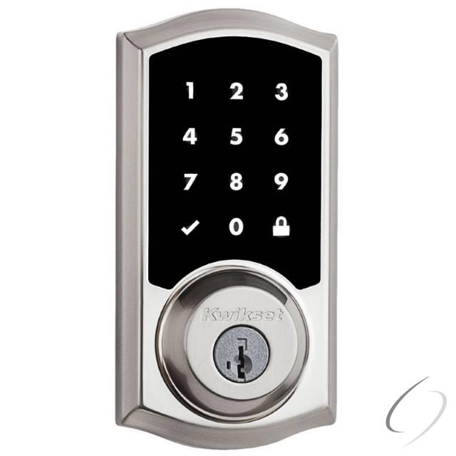 Kwikset, 919TRL-15S Premis Smart Lock mit Touchscreen, SmartKey, RCAL-Falle und RCS-Schließblech in Nickel matt