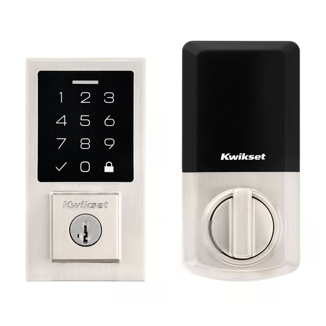 Kwikset, 9270CNT-15S - Zeitgemäßer elektronischer SmartCode-Touchpad-Türriegel SmartKey Satin-Nickel-Finish