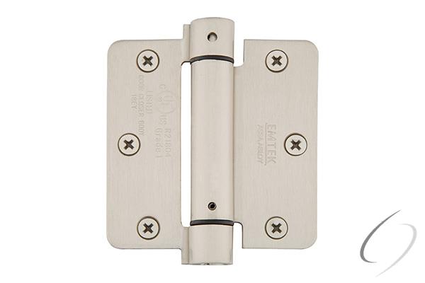 Emtek, 95023US15 Paar 3-1/2" x 3-1/2" 1/4" Radius UL Stahlfederscharniere Satin Nickel Finish