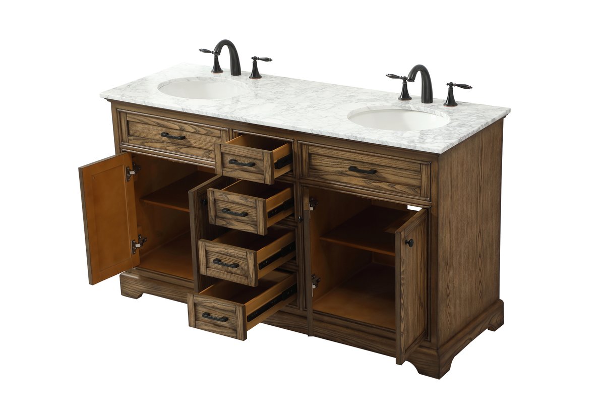 Elegantes Dekor, Americana 60" Doppel-Badezimmer-Eitelkeit-Set