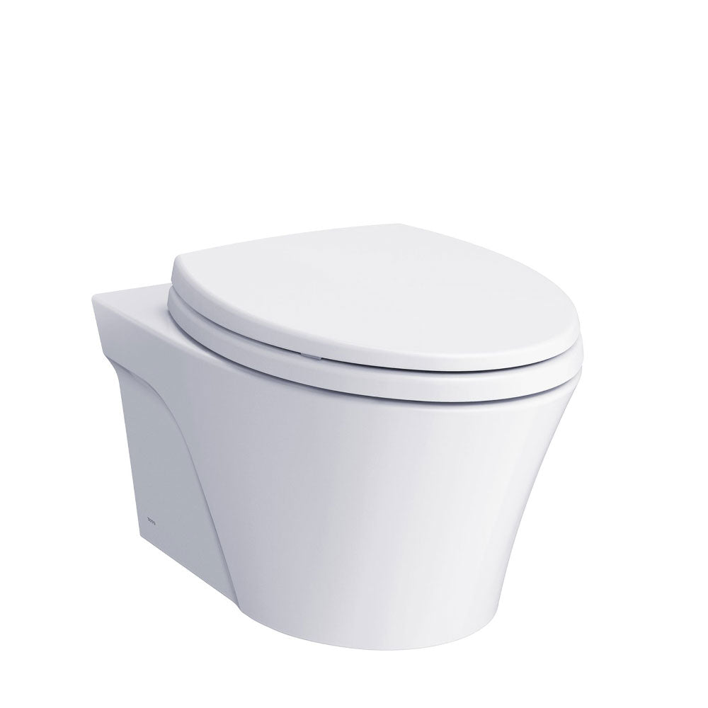 Toto, CWT426CMFG#MS - AP 0.9 / 1.28 GPF Zweiteilige Wandtoilette mit Doppelspülung und verlängerter, stuhlhoher Toilette mit Versorgungsleitung aus Kupfer - Mattsilber