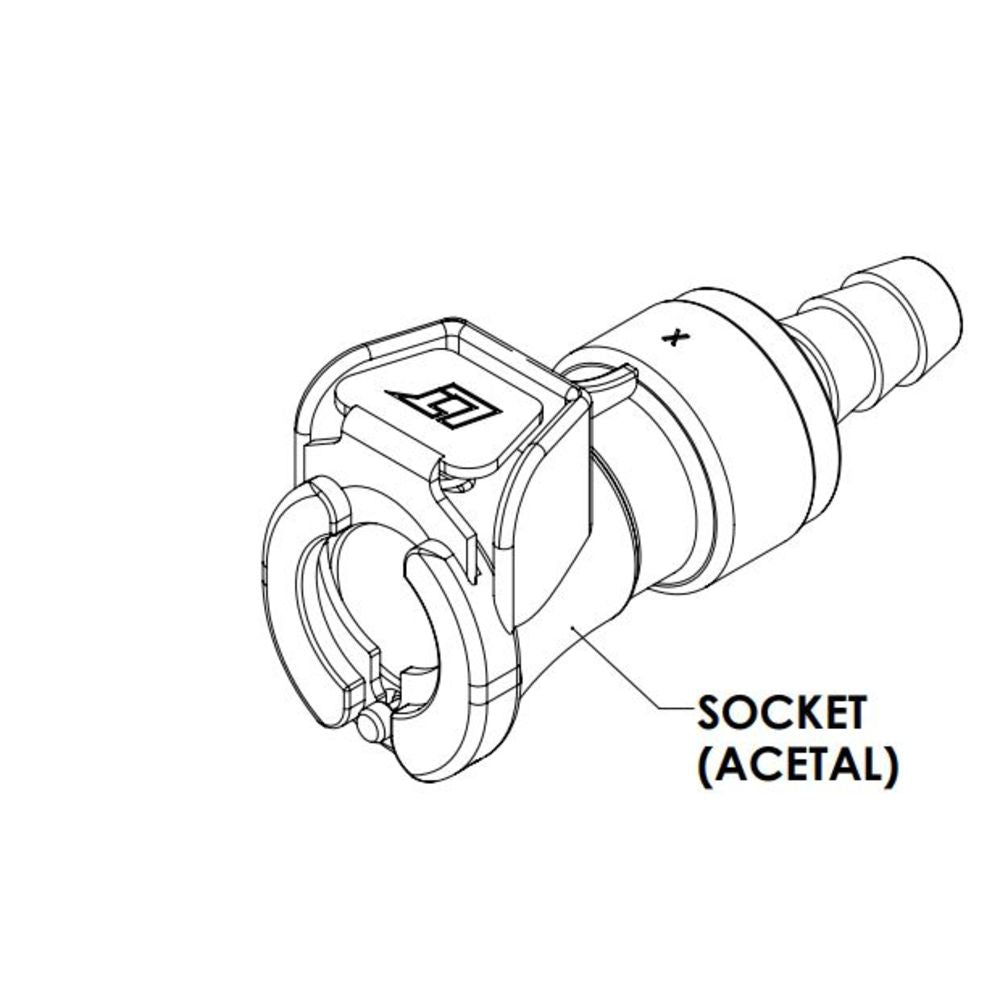 Linktech, LinkTech 1/4 Schlauch Barb mit Ventil IL Acetal Kupplungskörper (PLCD17004)