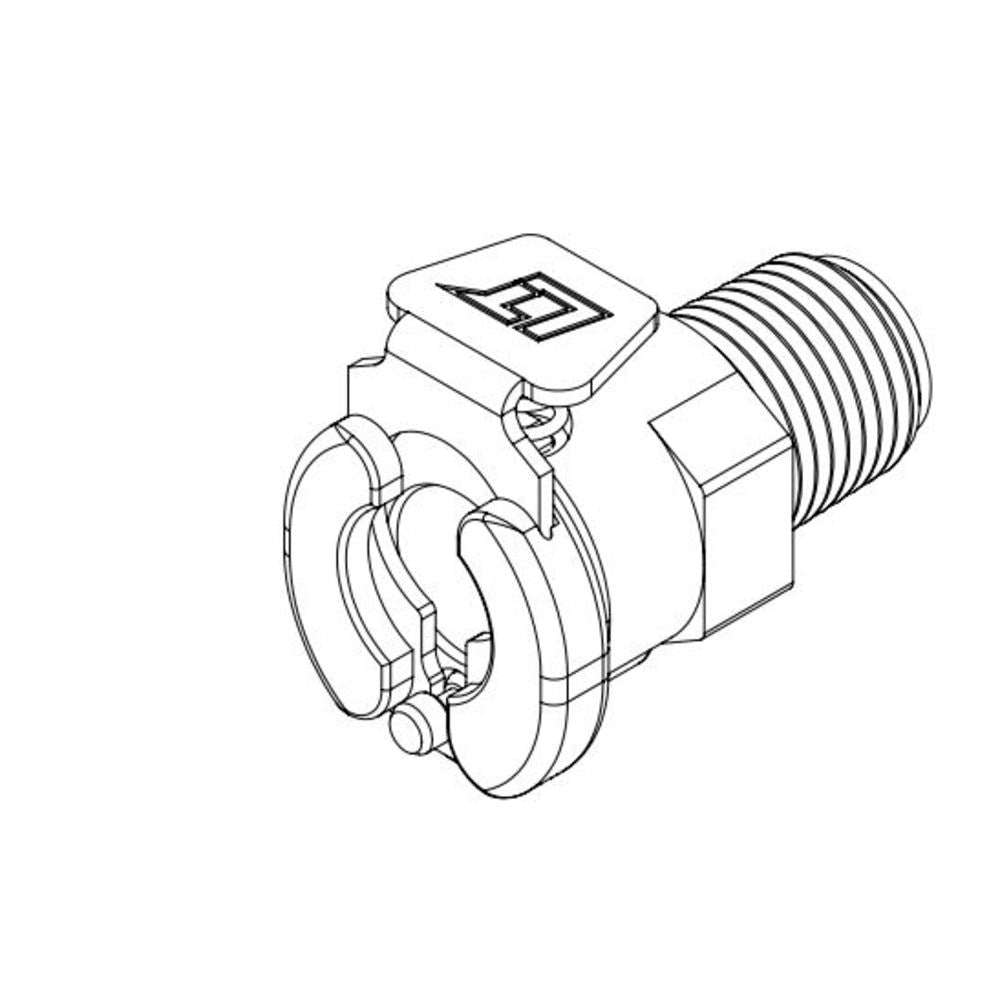 Linktech, LinkTech 20AC Außengewindebuchse, mit Ventil, 1/8" MNPT