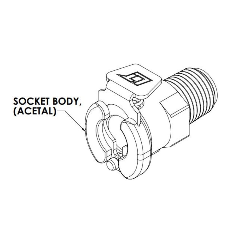 Linktech, LinkTech 20AC Außengewindemuffe, mit Ventil, 1/8" BSPT