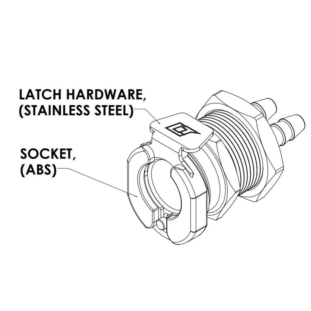 Linktech, LinkTech 42AB Serie Panel Mt. weiblich, nicht ventiliert, 1/8" HB, ABS