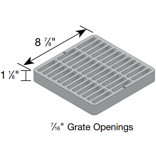 NDS, NDS 990 - 9" x 9" Quadratischer Gitterrost, grün